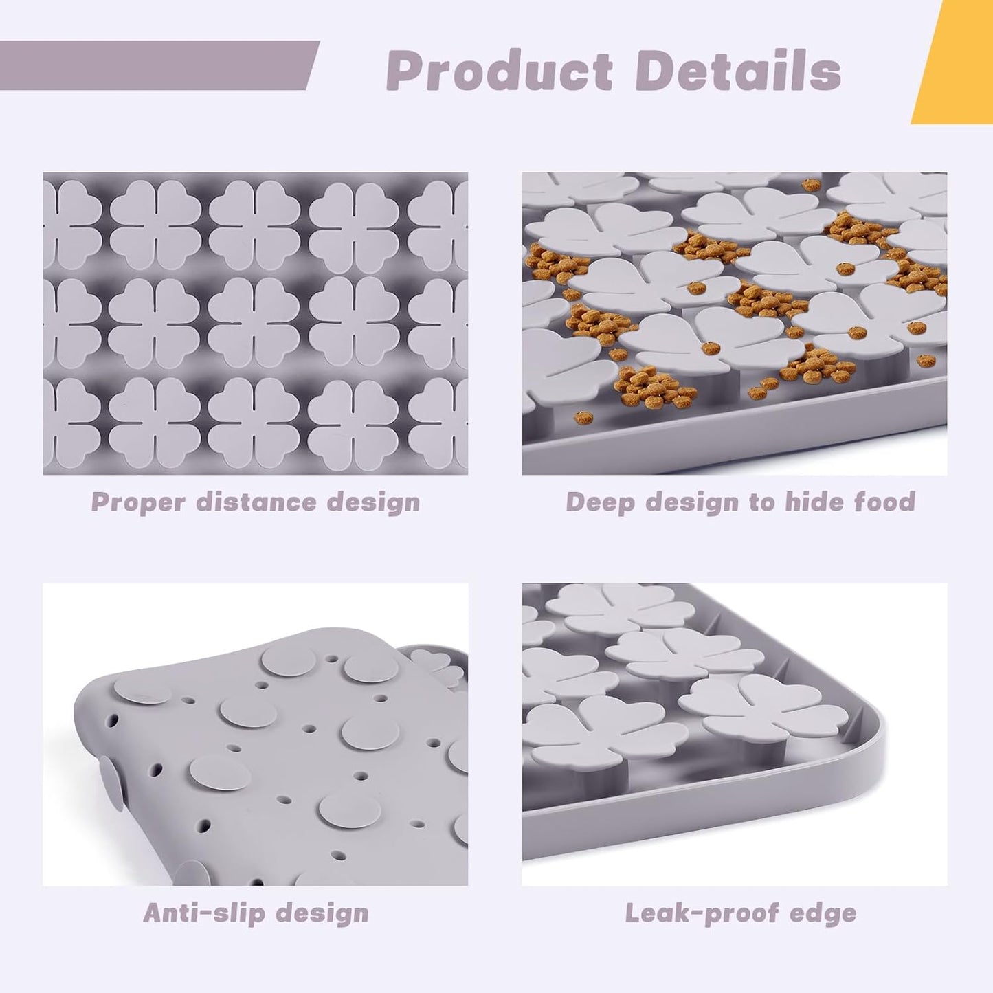 Gray Large Silicone Snuffle Mat Dog Lick Mat