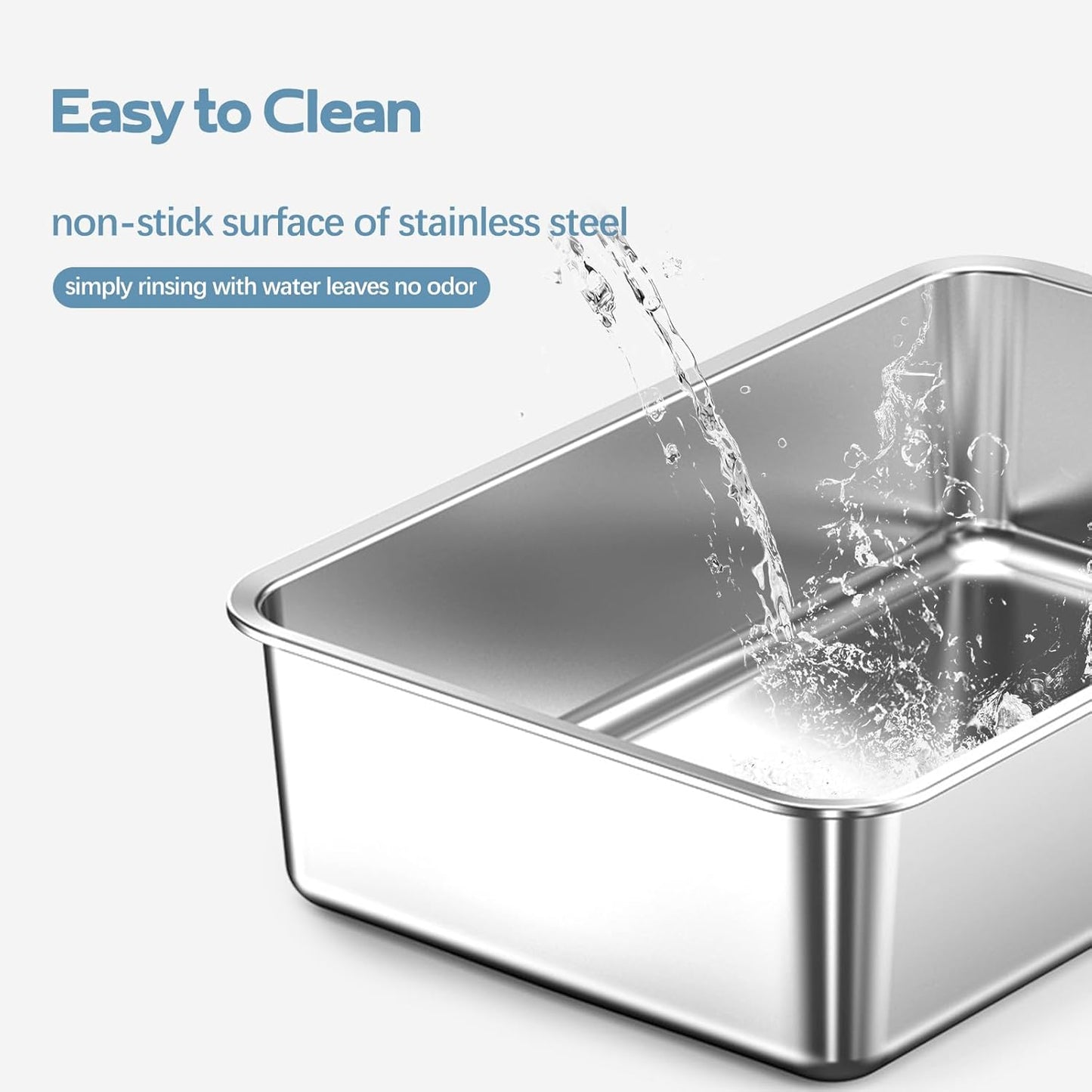 XXL Black Stainless Steel Litter Box