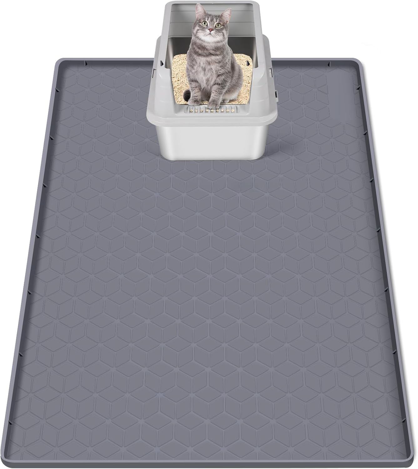 33.8" x 22" Rhombus Silicone Mat Litter Trapping Mat