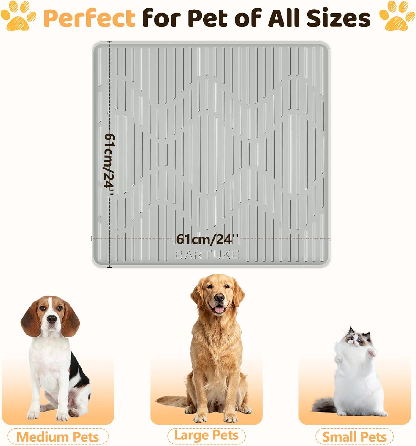 24" x 24" Silicone Cat & Dog Food Mat
