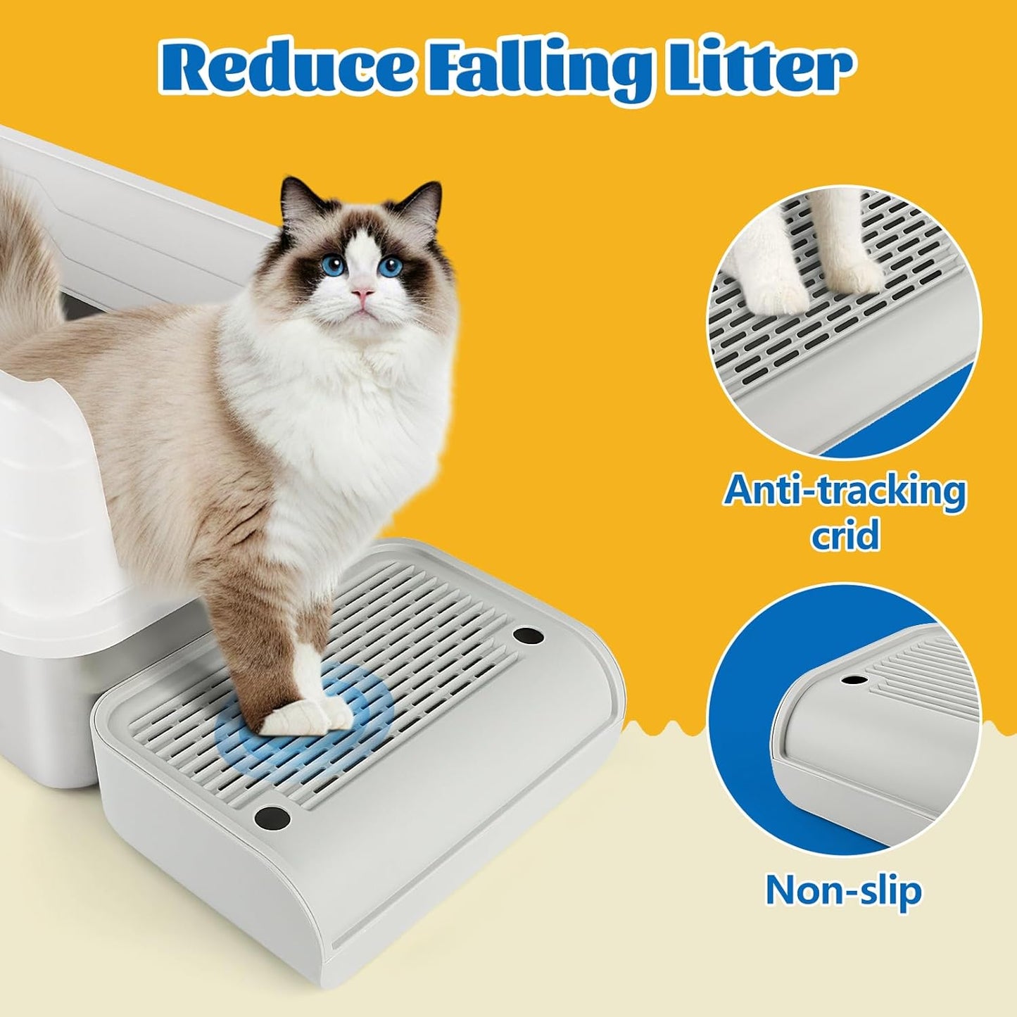 Light Gray Ramp Litter Box Step