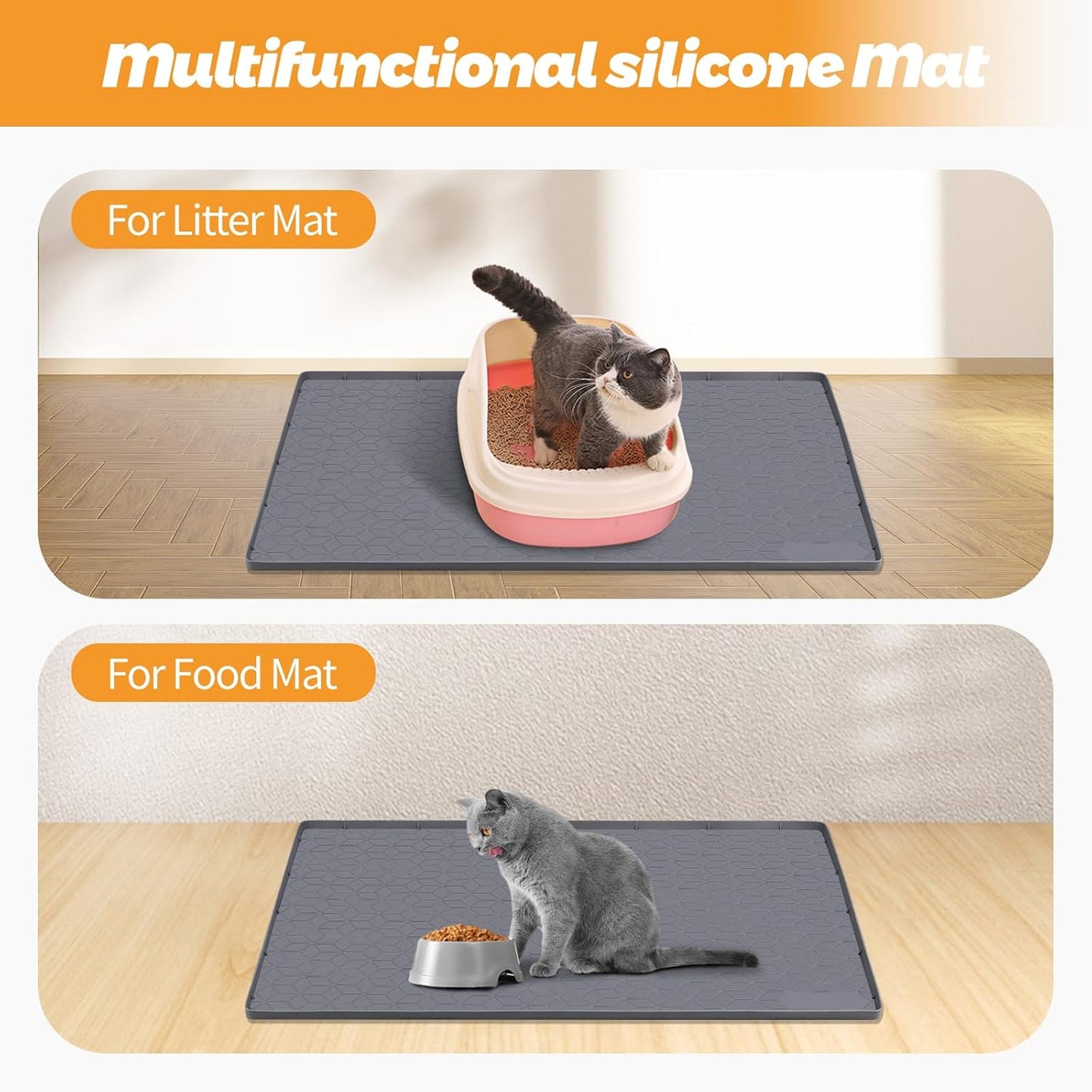 33.8" x 22" Rhombus Silicone Mat Litter Trapping Mat