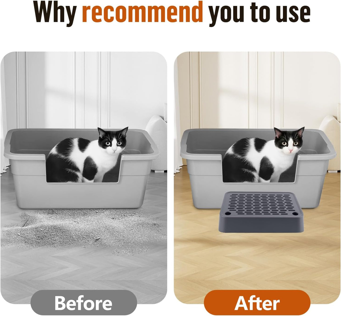 Dark Gray Cat Litter Box Ramp Litter Box Step