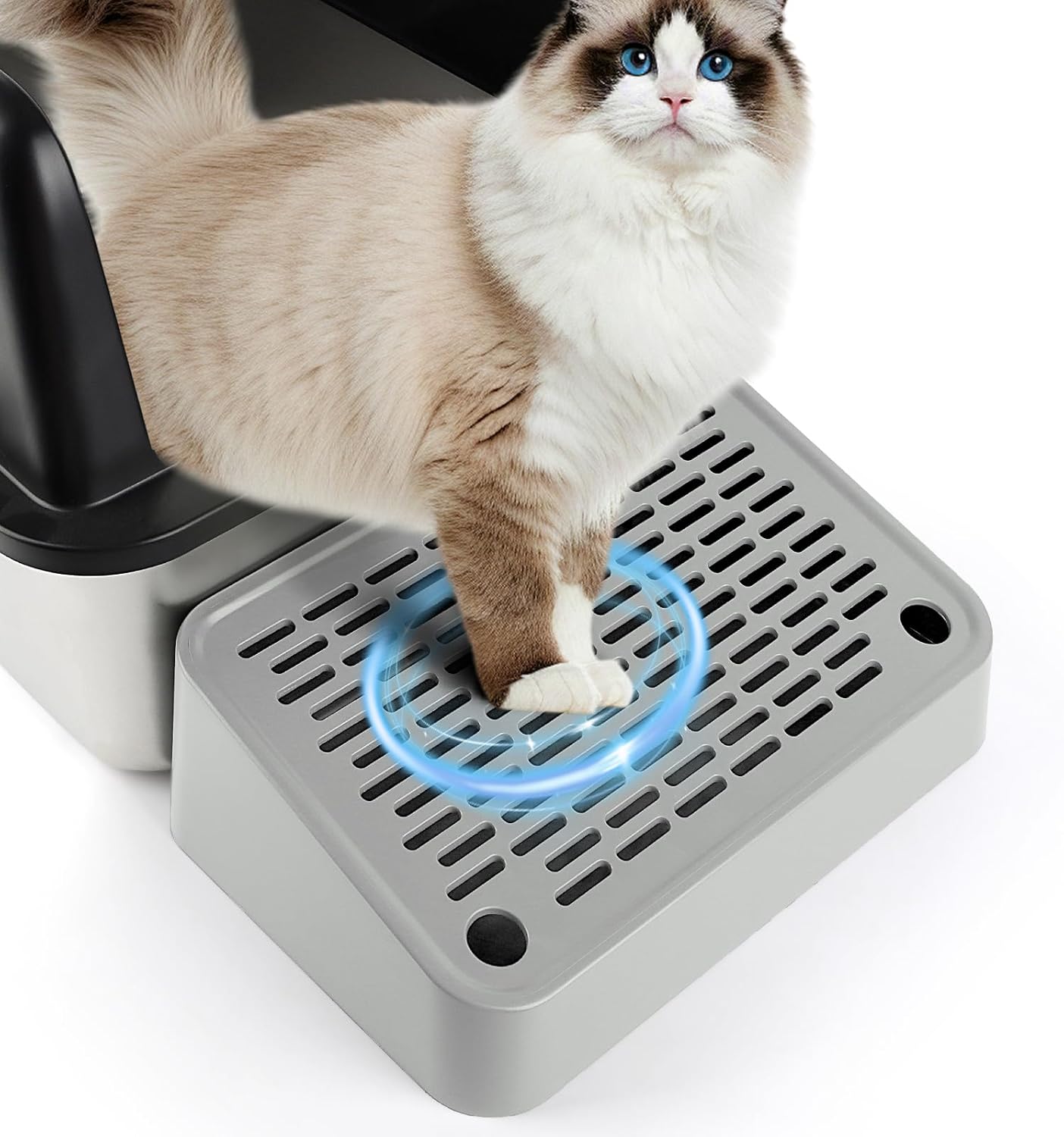 Light Gray Cat Litter Box Ramp Litter Box Step