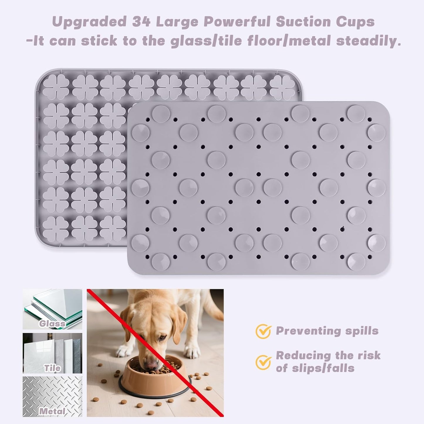 Gray Large Silicone Snuffle Mat Dog Lick Mat