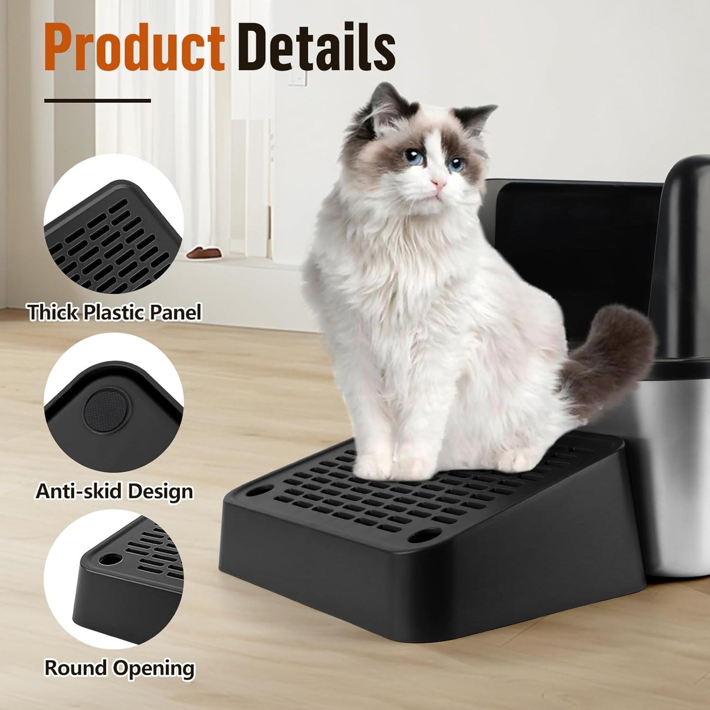 Black Cat Litter Box Ramp Litter Box Step