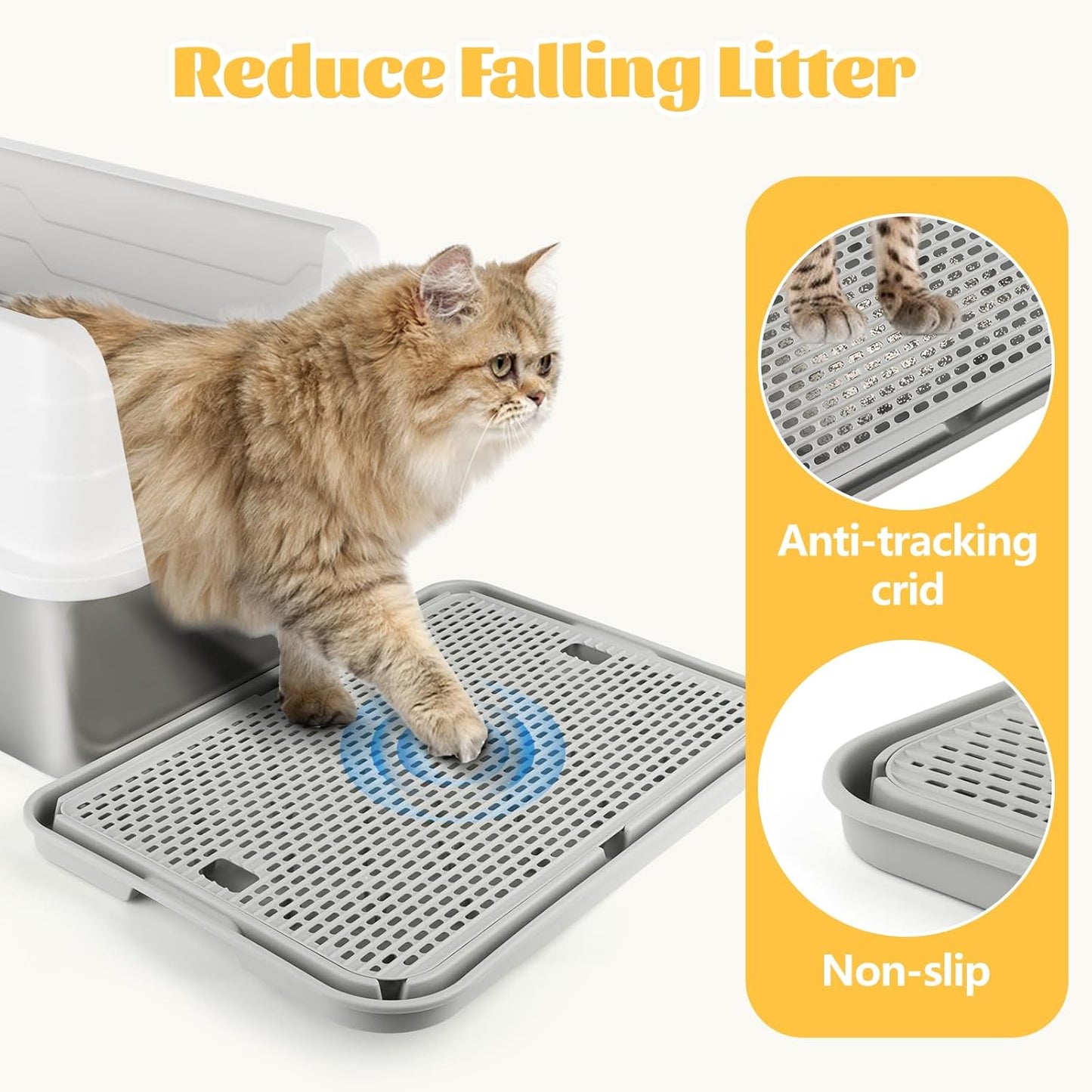 Light Gray Litter Box Step