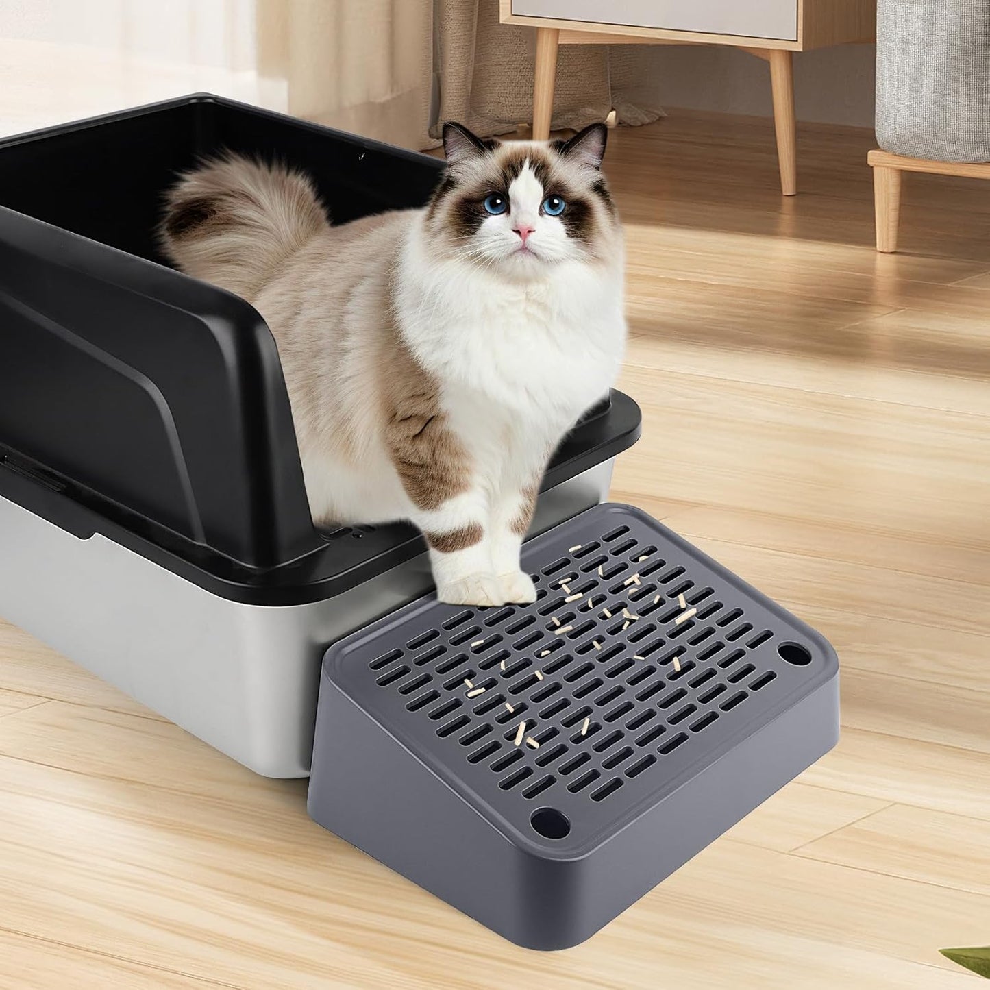 Dark Gray Cat Litter Box Ramp Litter Box Step