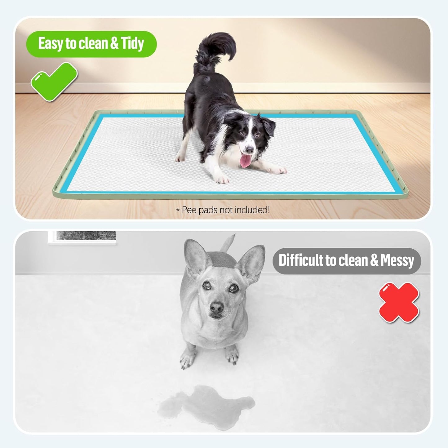 Green Silicone Pee Pad Holder for Dogs