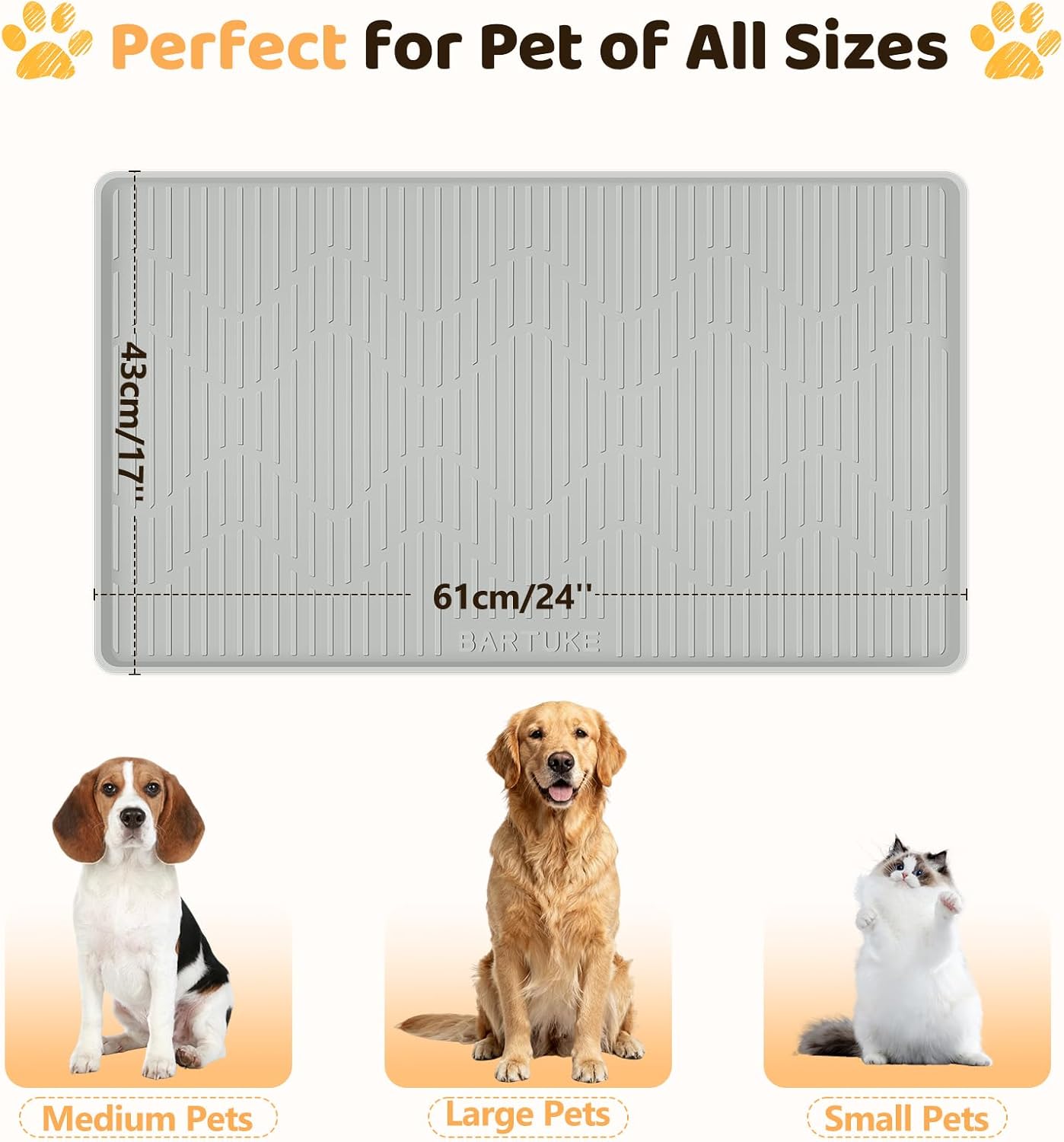 24" x 17" Silicone Cat & Dog Food Mat