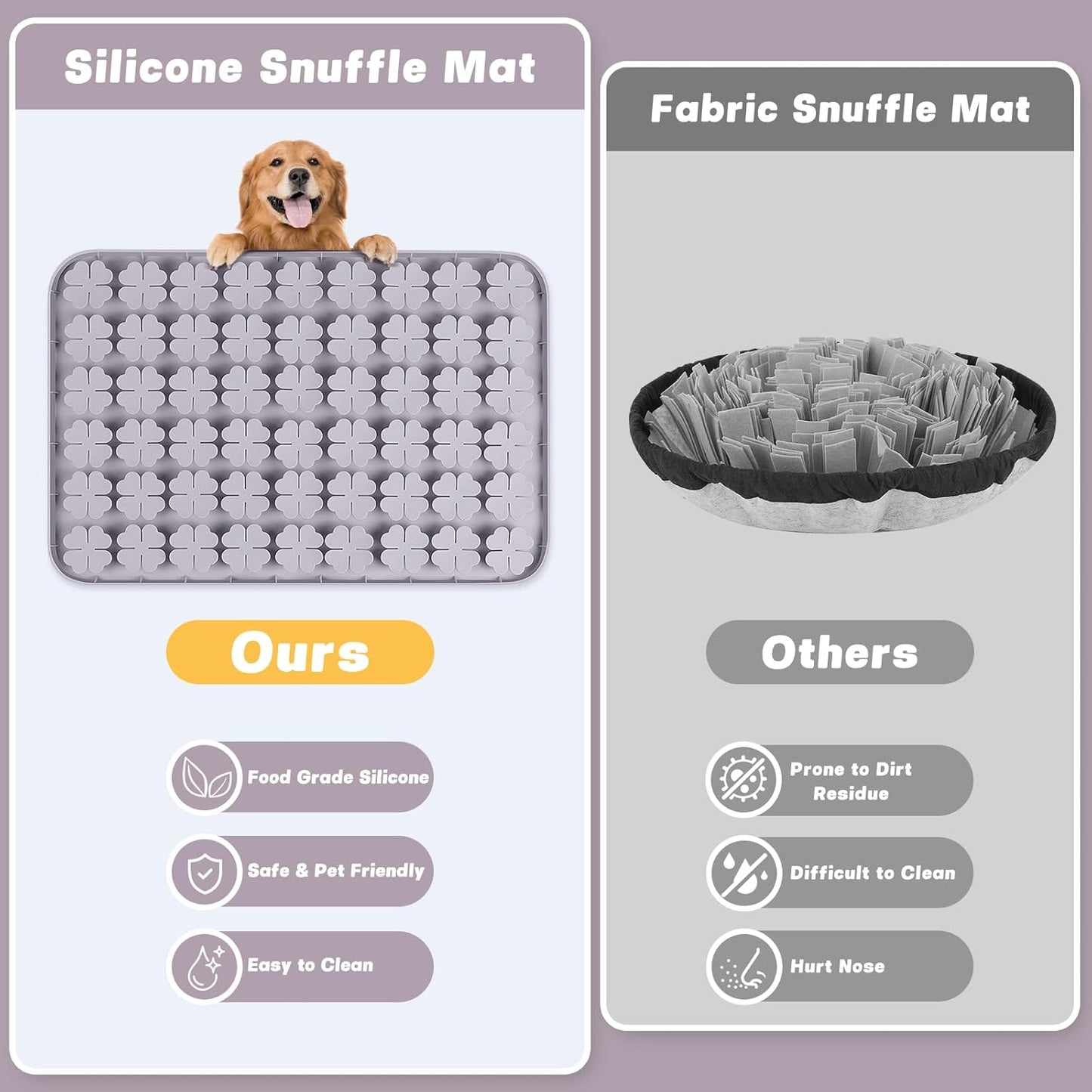 Gray Large Silicone Snuffle Mat Dog Lick Mat