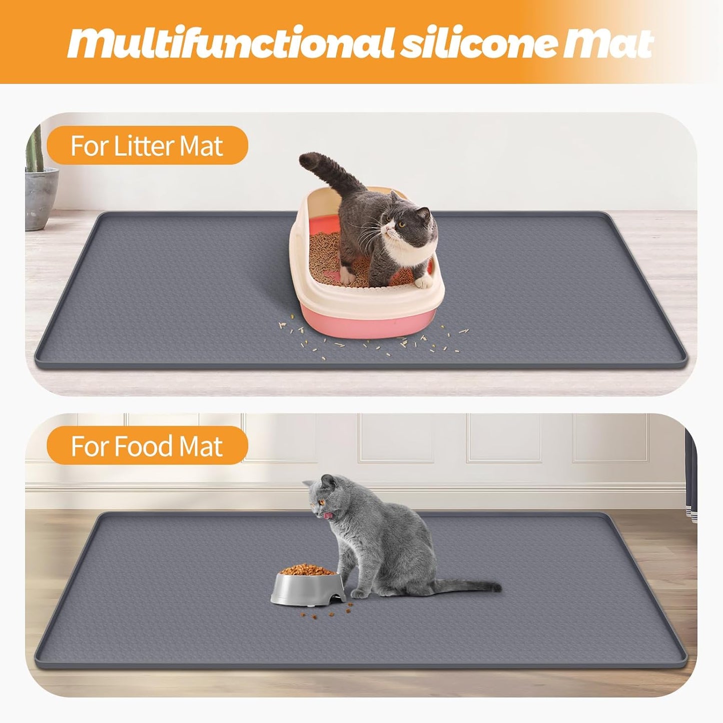 51" x 25.6" Diamond Silicone Mat Litter Trapping Mat