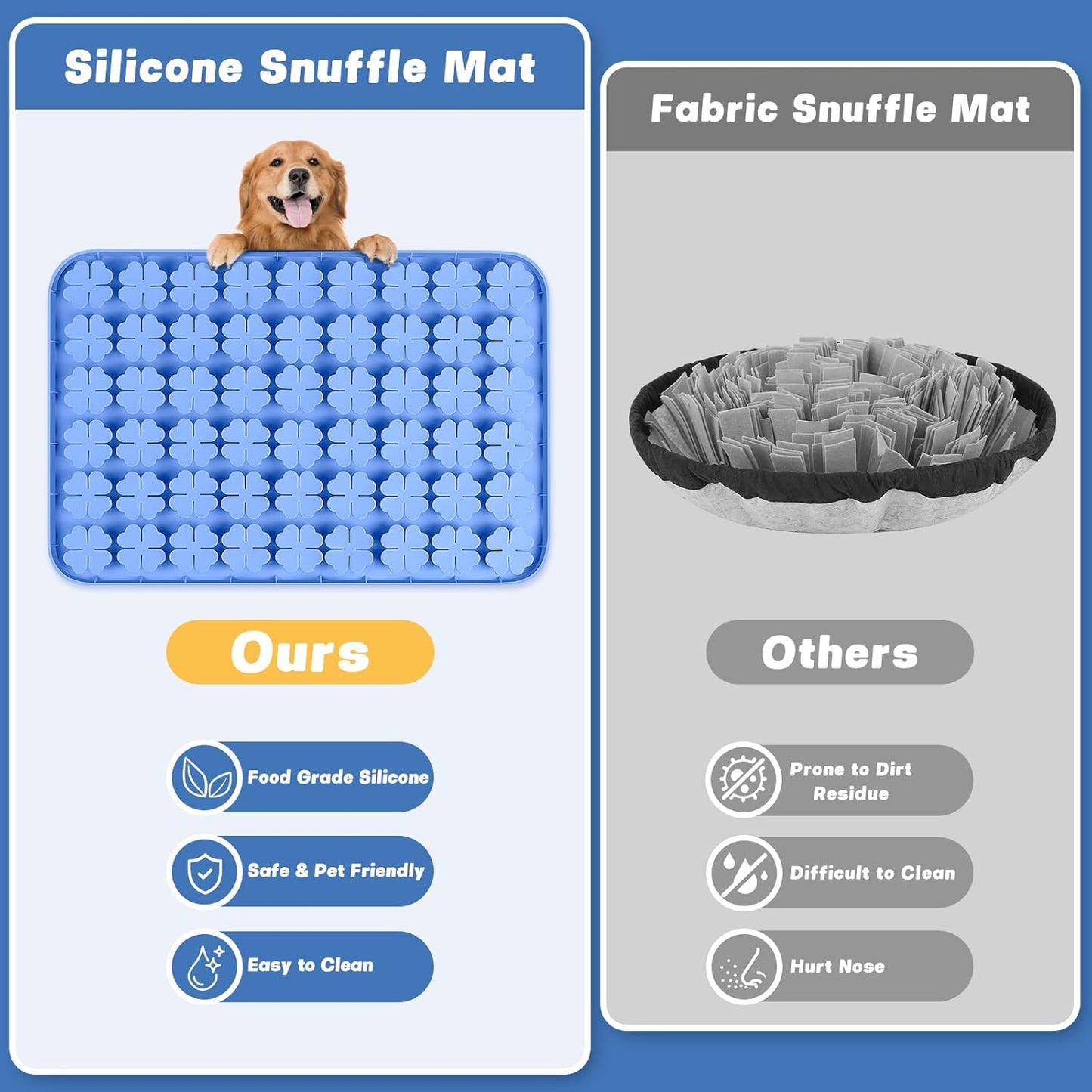 Blue Large Silicone Snuffle Mat Dog Lick Mat