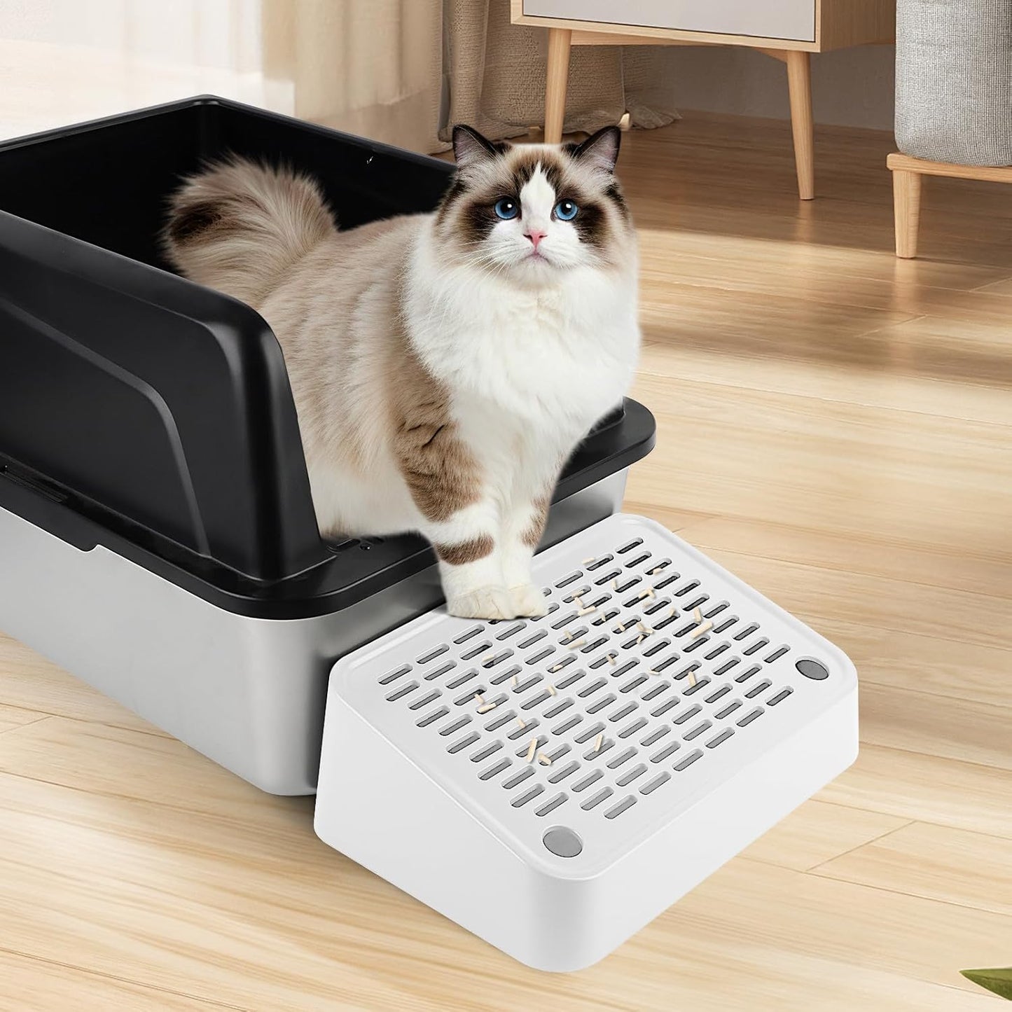 White Cat Litter Box Ramp Litter Box Step
