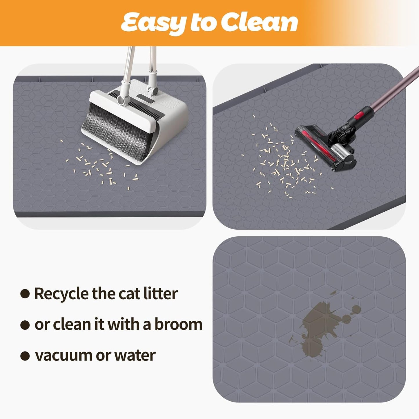 33.8" x 22" Rhombus Silicone Mat Litter Trapping Mat