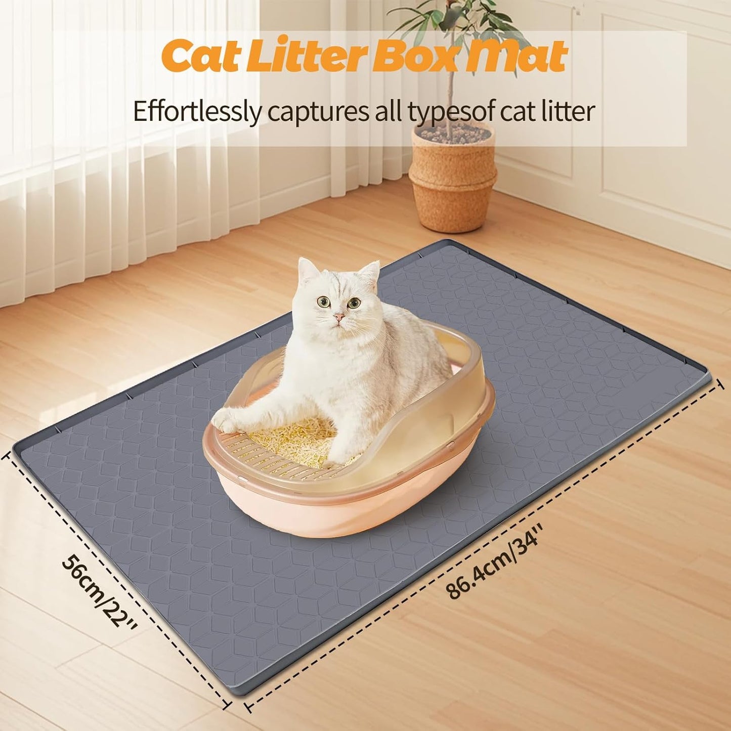 33.8" x 22" Rhombus Silicone Mat Litter Trapping Mat