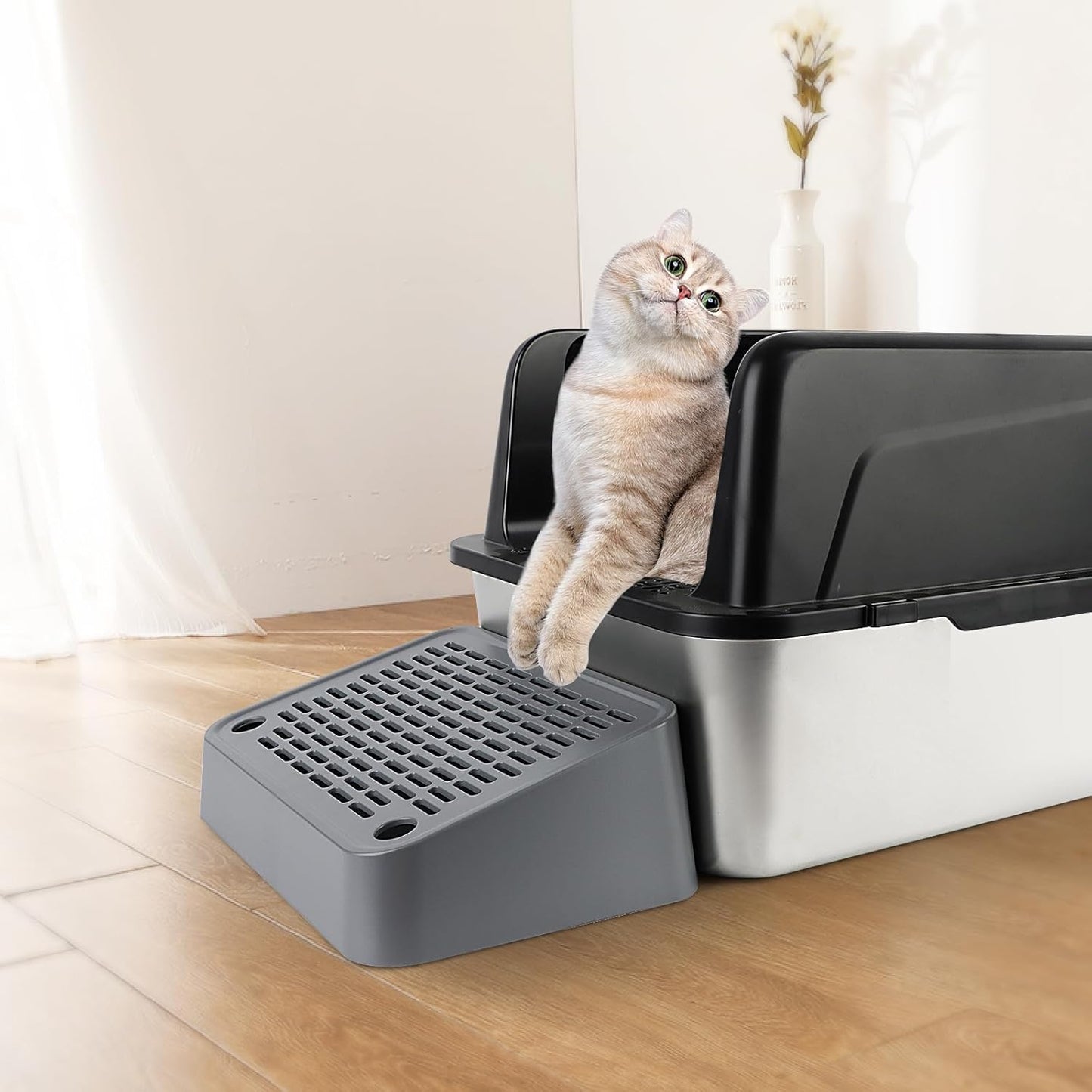 Dark Gray Ramp Litter Box Step