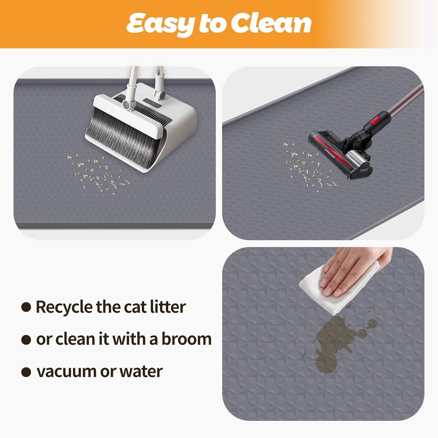 51" x 25.6" Diamond Silicone Mat Litter Trapping Mat