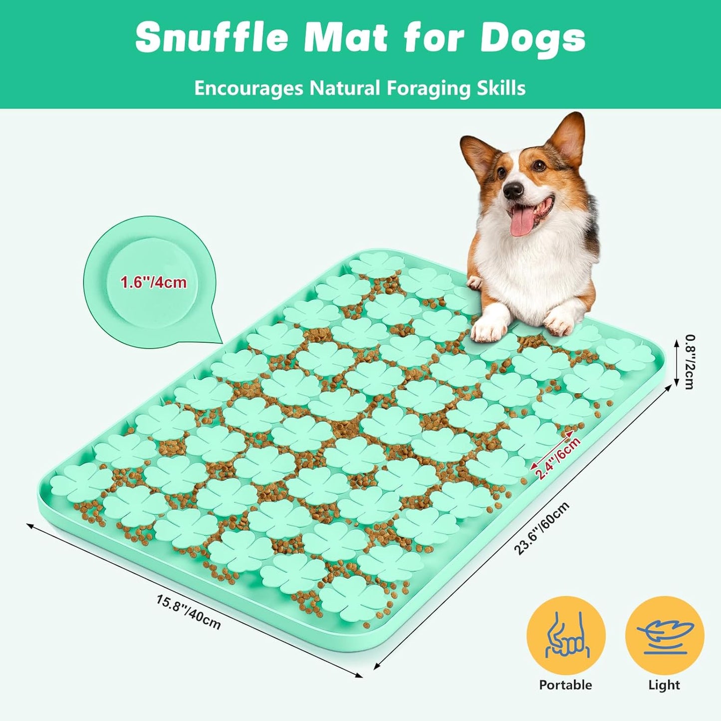 Green Large Silicone Snuffle Mat Dog Lick Mat