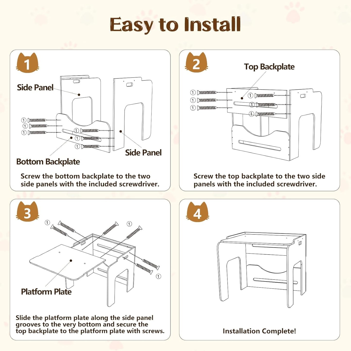 Wooden Cat Litter Box Enclosure Shelf