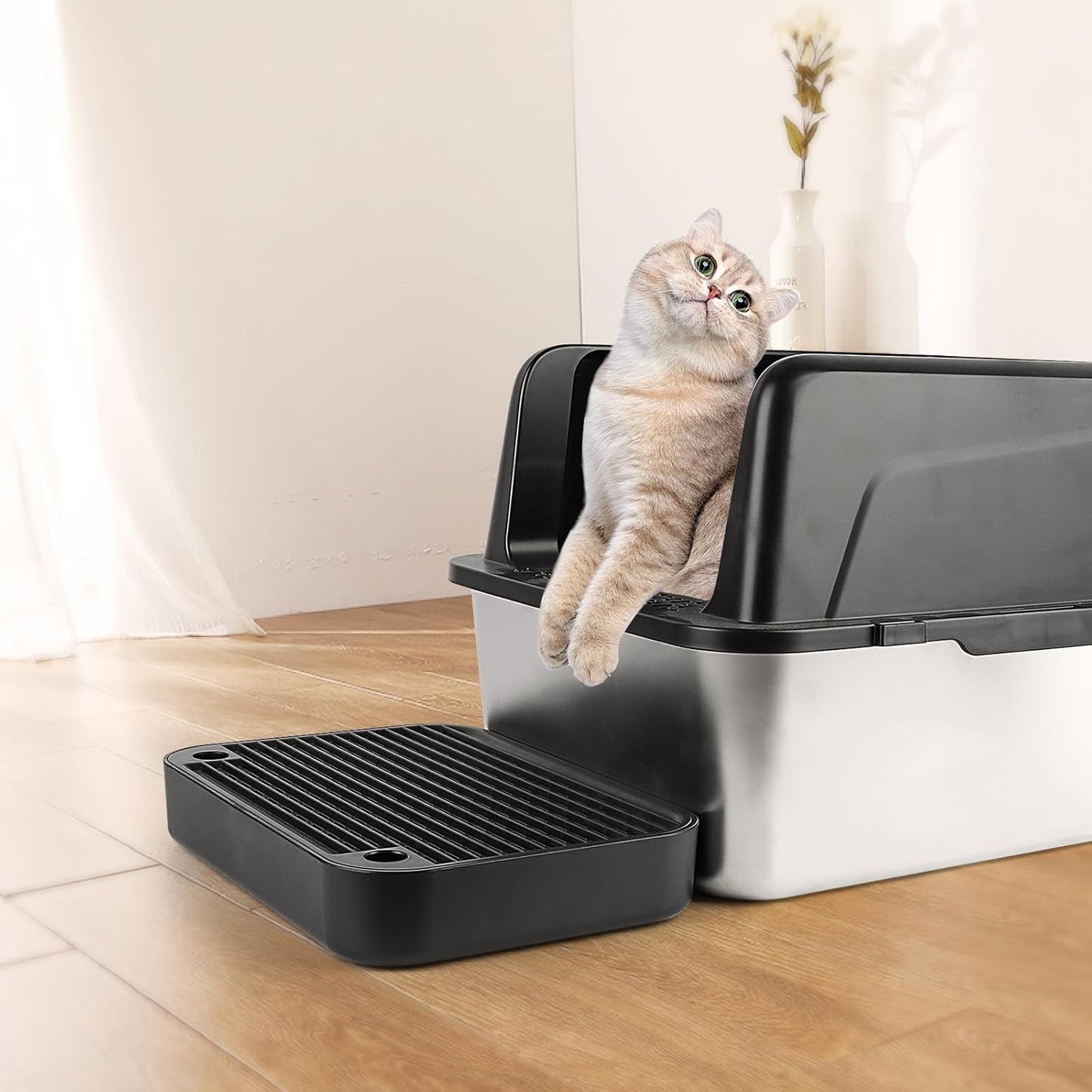 Black Litter Box Step Cat Step