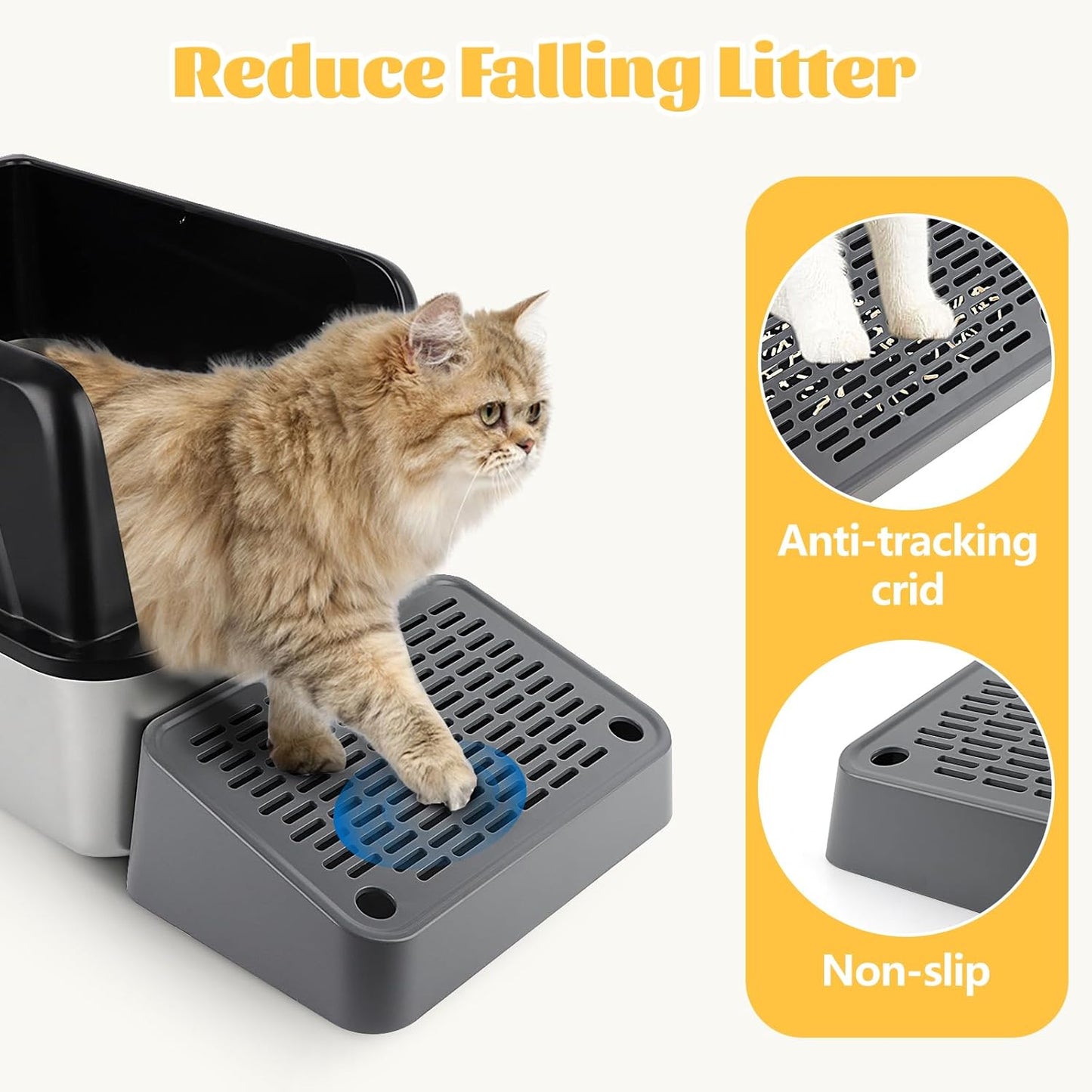 Dark Gray Ramp Litter Box Step
