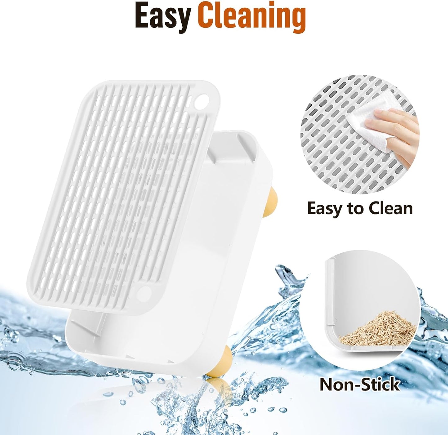 White Litter Box Step with Wooden Base
