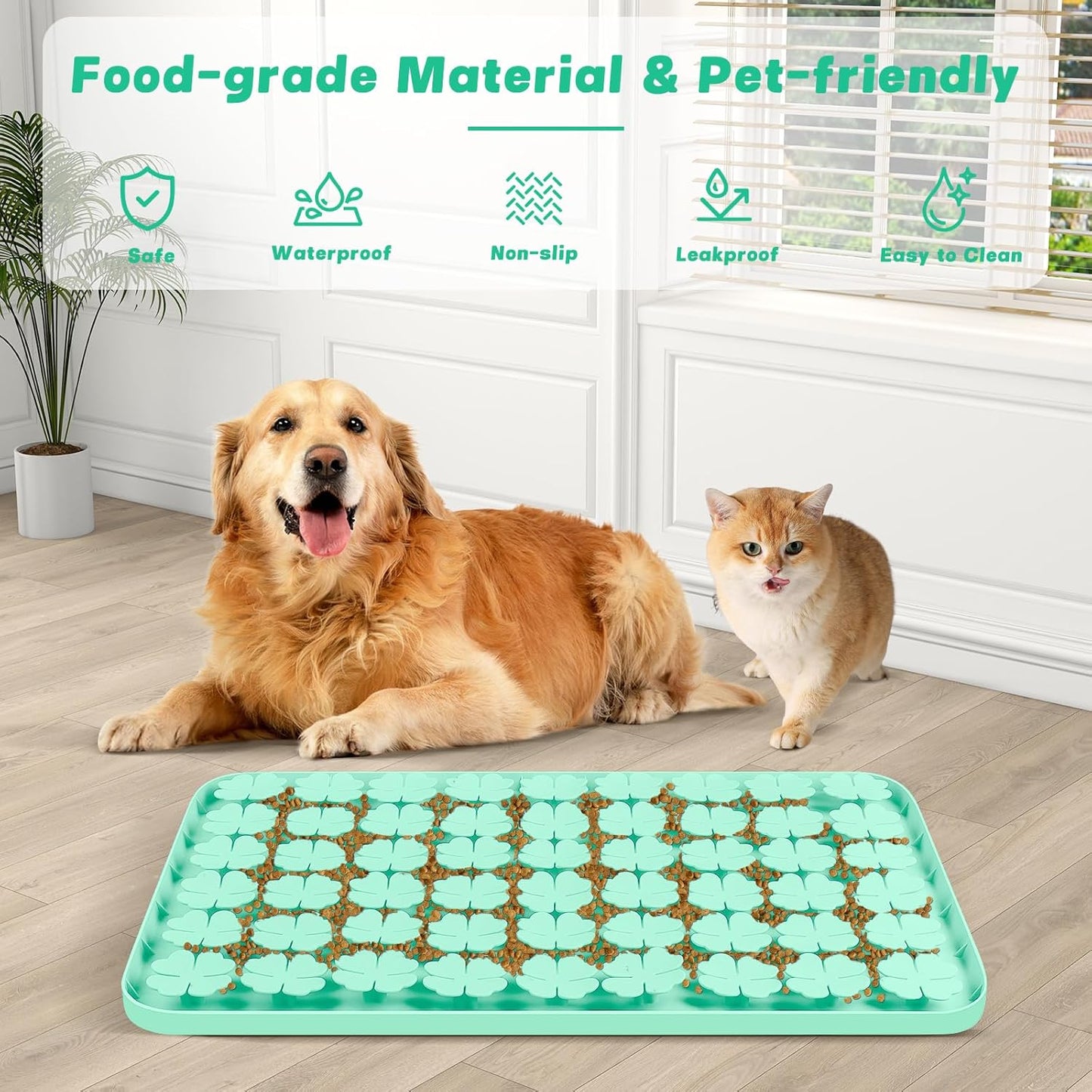 Green Large Silicone Snuffle Mat Dog Lick Mat