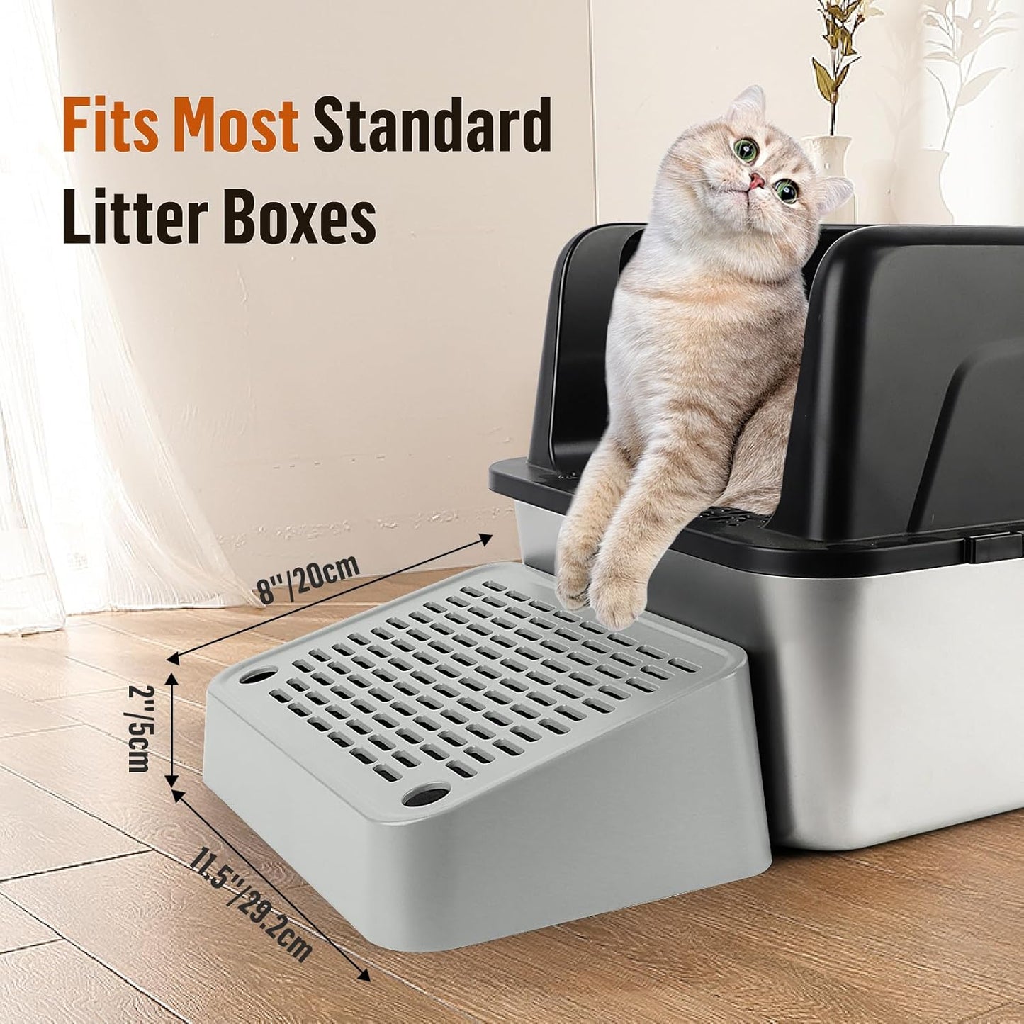 Light Gray Cat Litter Box Ramp Litter Box Step