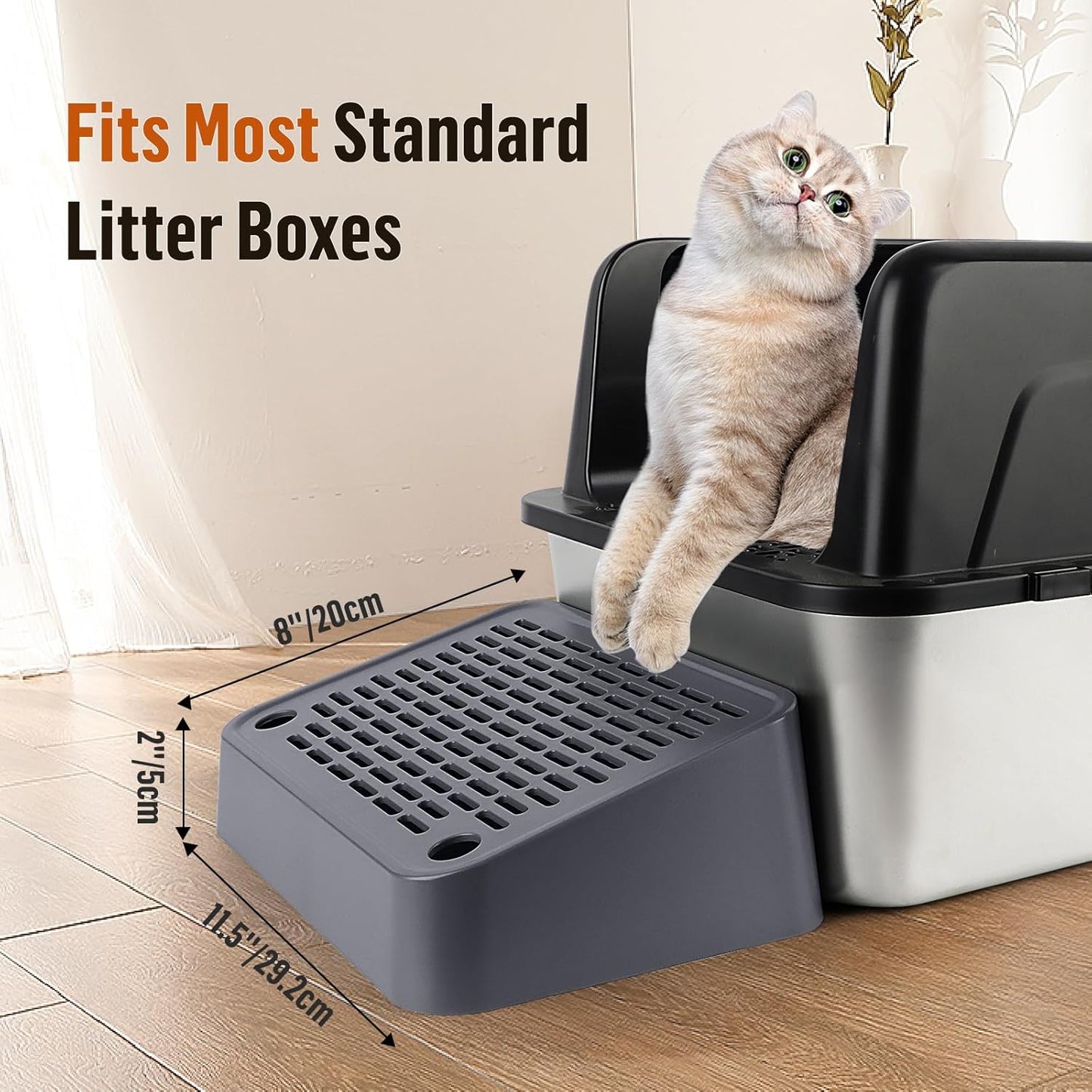 Dark Gray Cat Litter Box Ramp Litter Box Step