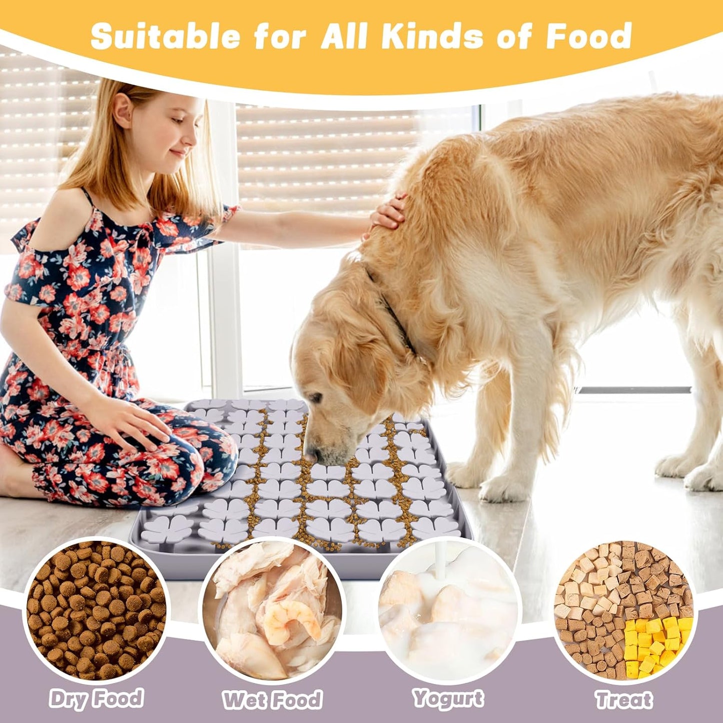 Gray Large Silicone Snuffle Mat Dog Lick Mat