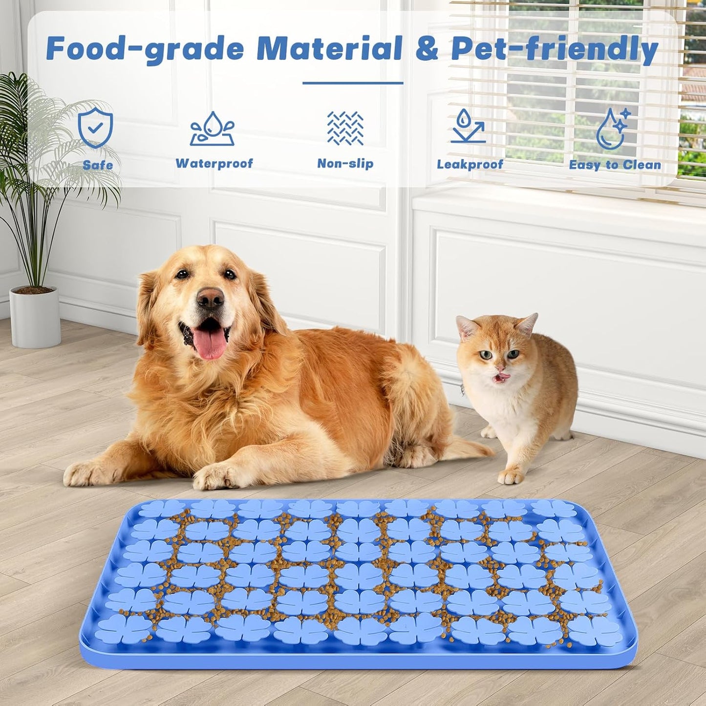 Blue Large Silicone Snuffle Mat Dog Lick Mat