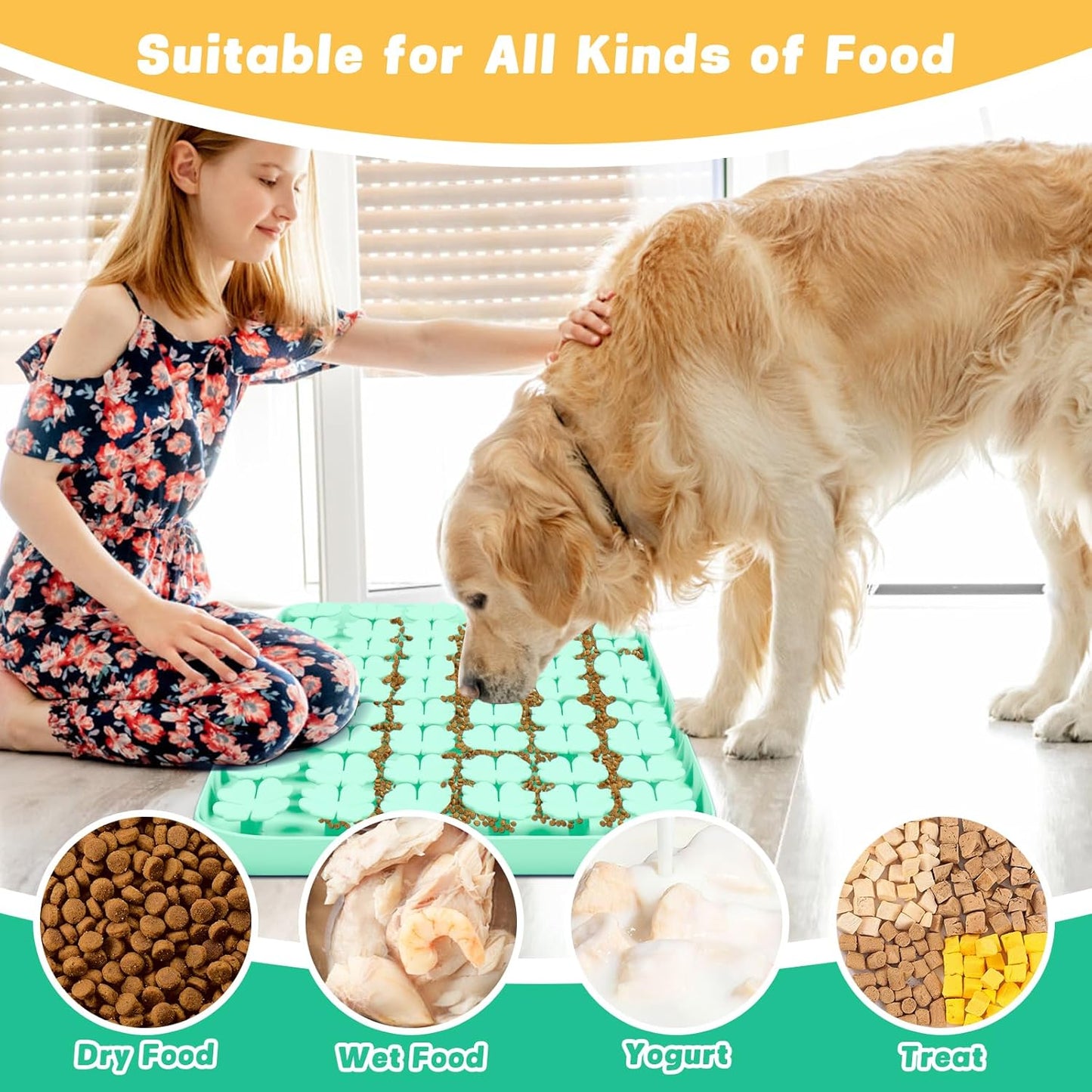 Green Large Silicone Snuffle Mat Dog Lick Mat