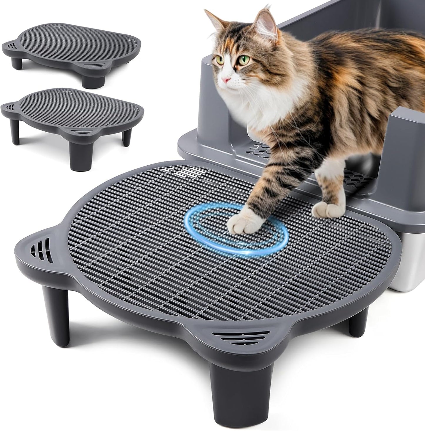 Dark Gray Adjustable Cat Ramp Litter Box Step
