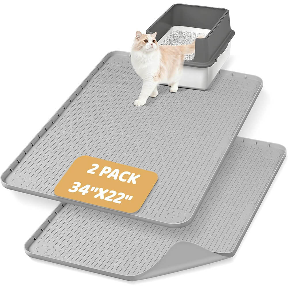 2 Pack Silicone Cat Mat Litter Trapping Mat