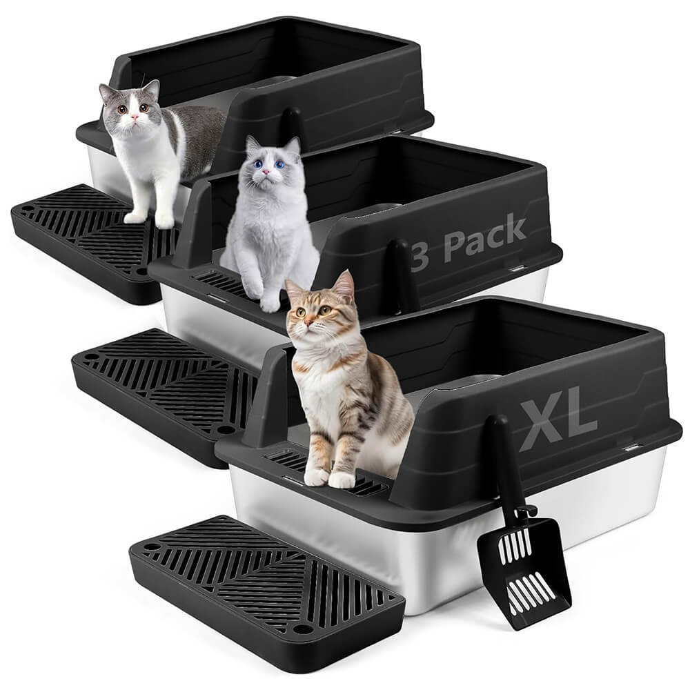 3 Pack Stainless Steel Litter Box Filter Pedal