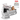 XXXL Light Gray Fully Enclosed Stainless Steel Litter Box with Step