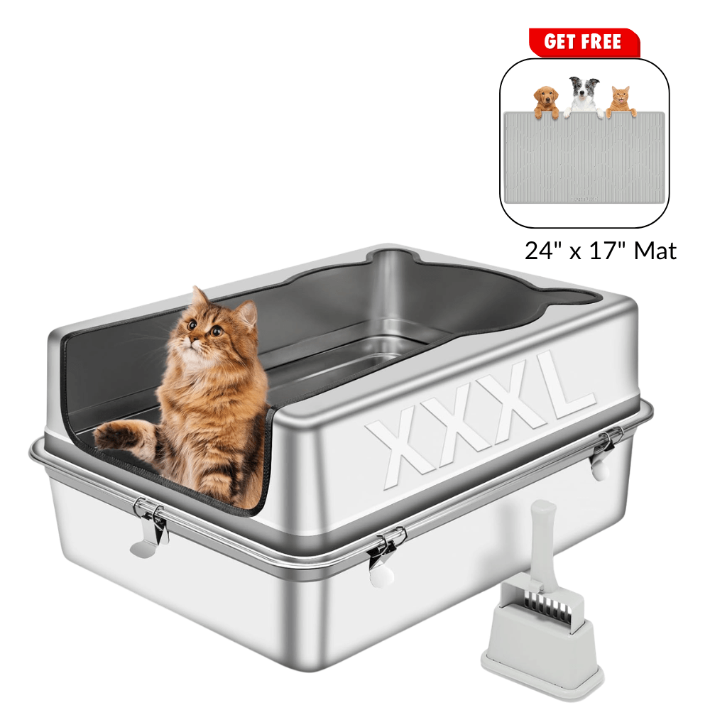 Sliver Extra Large Stainless Steel Cat Litter Box