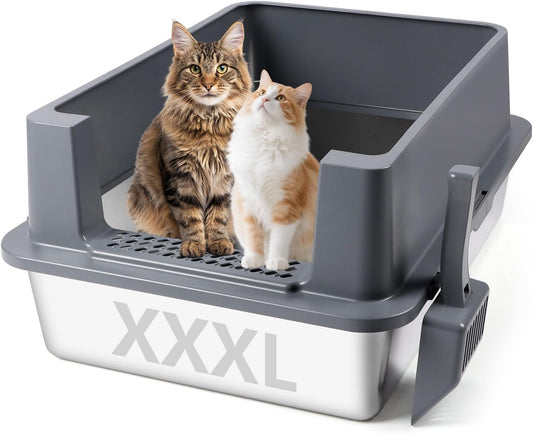 XXXL Dark Gray Stainless Steel Litter Box