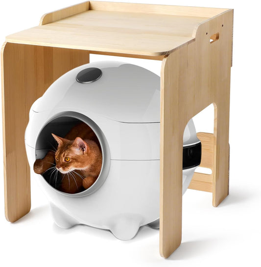 Wooden Cat Litter Box Enclosure Shelf