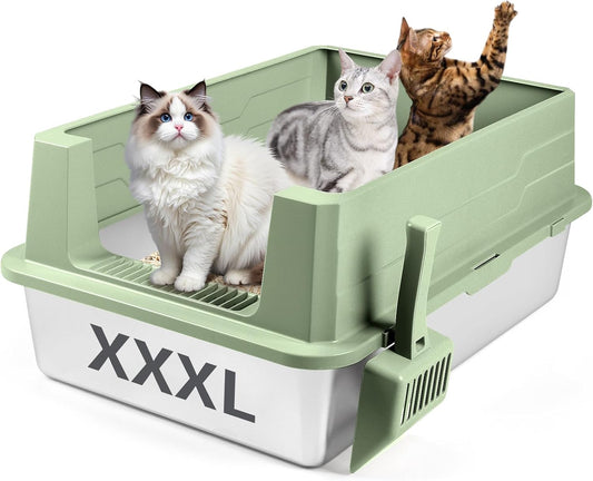 XXXL Green Stainless Steel Litter Box