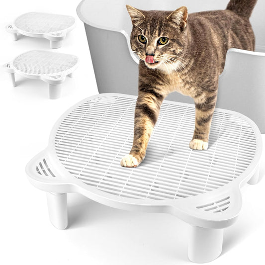 White Adjustable Cat Ramp Litter Box Step