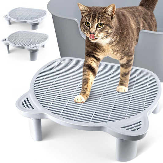 Light Gray Adjustable Cat Ramp Litter Box Step