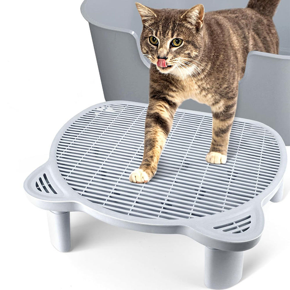 Light Gray Adjustable Cat Ramp Litter Box Step