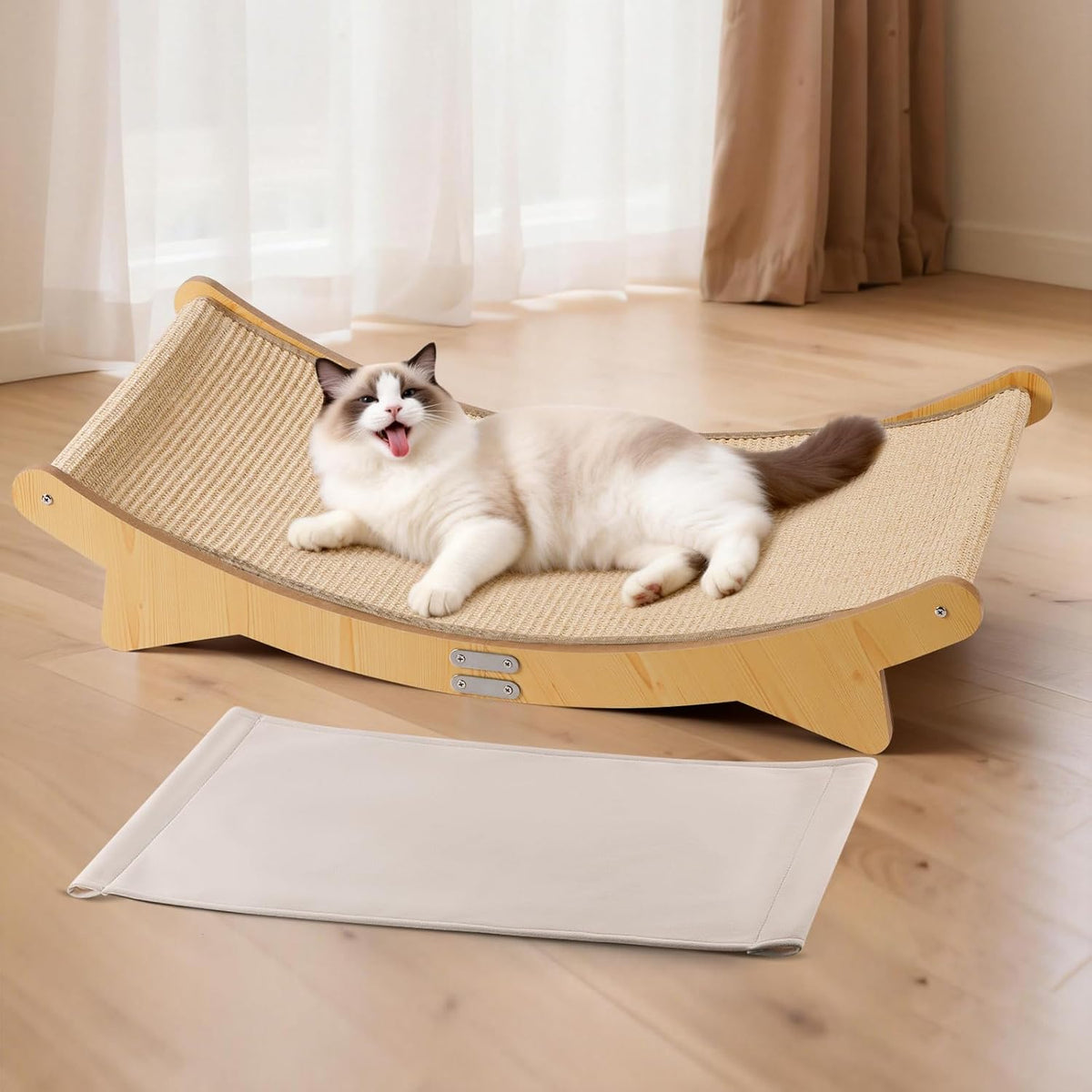 Sisal Cat Scratcher Bed Hammock with Sisal Pad and Cloth Pad
