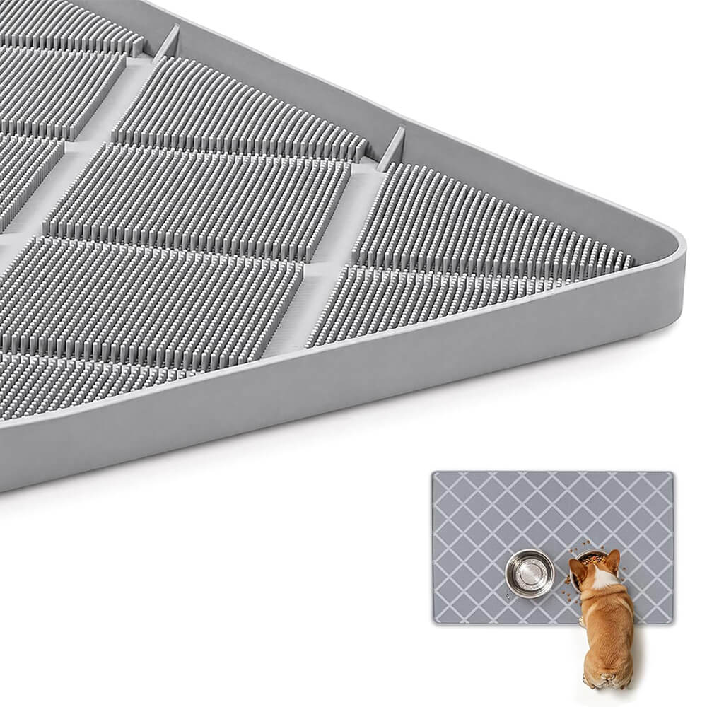 Dog Food Mat Silicone Pet Feeding Mat Surface Brush