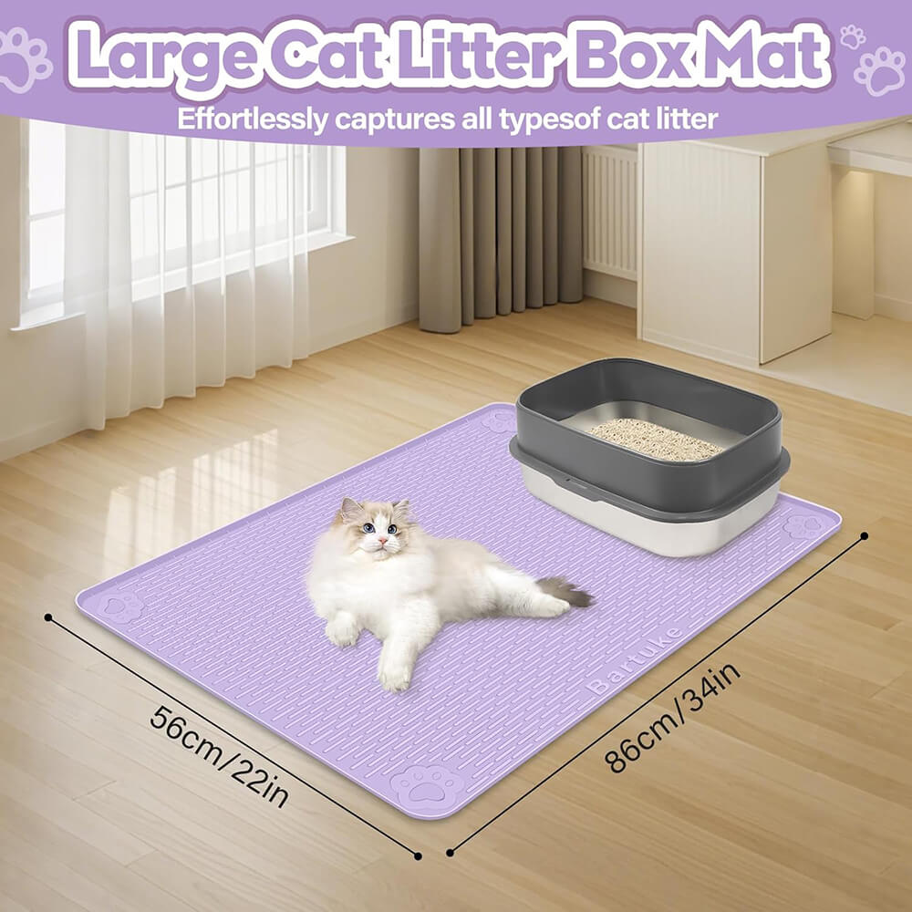 Bartuke Kattenbakmat, XXL Extra Large 50 x 35 Siliconenbakmat voor kattenbakvulling, zacht voor kattenpootjes, makkelijk schoon te maken (Khaki Bartuke Kattenbakmat, XXL Extra Large 50 x 35 Siliconenbakmat voor kattenbakvulling, zacht voor kattenpootjes, makkelijk schoon te maken (Khaki