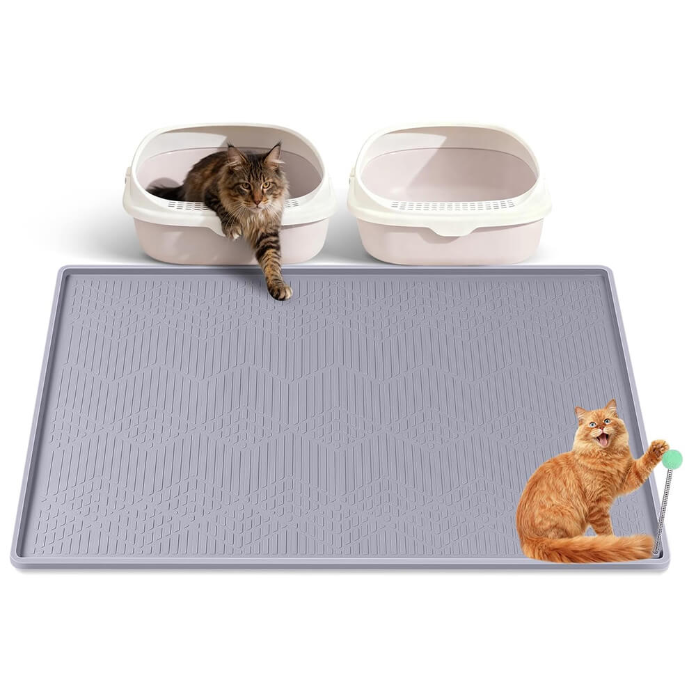 Light Gray Cat Litter Mat Toy Ball