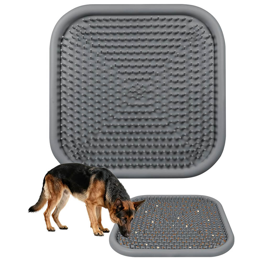 23.6" x 23.6" Silicone Dog Feeding Snuffle Mat Dark Gray
