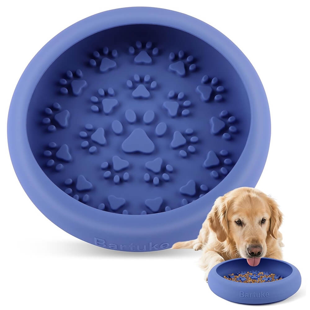 8.2"×2" Slow Feeder Dog Bowl Licking Mat Dark Blue